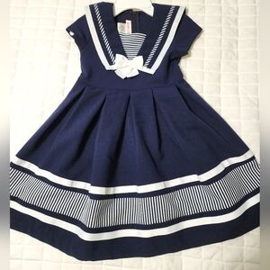 Girls Sailor Dress Navy Blue